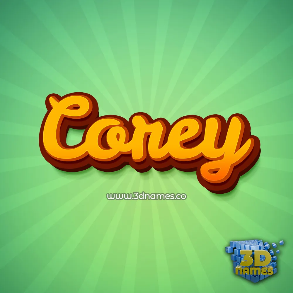corey in Green Rays style - 3D name wallpaper