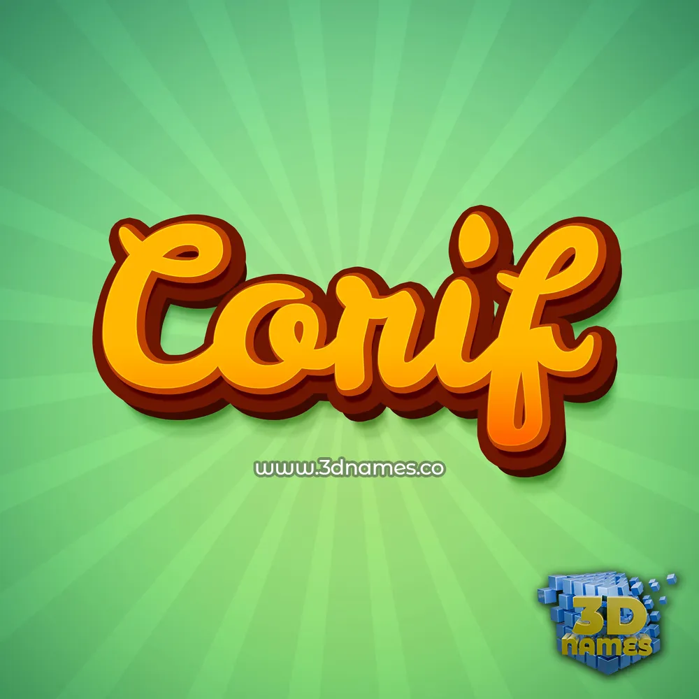 corif in Green Rays style - 3D name wallpaper