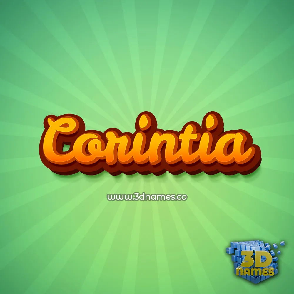 corintia in Green Rays style - 3D name wallpaper