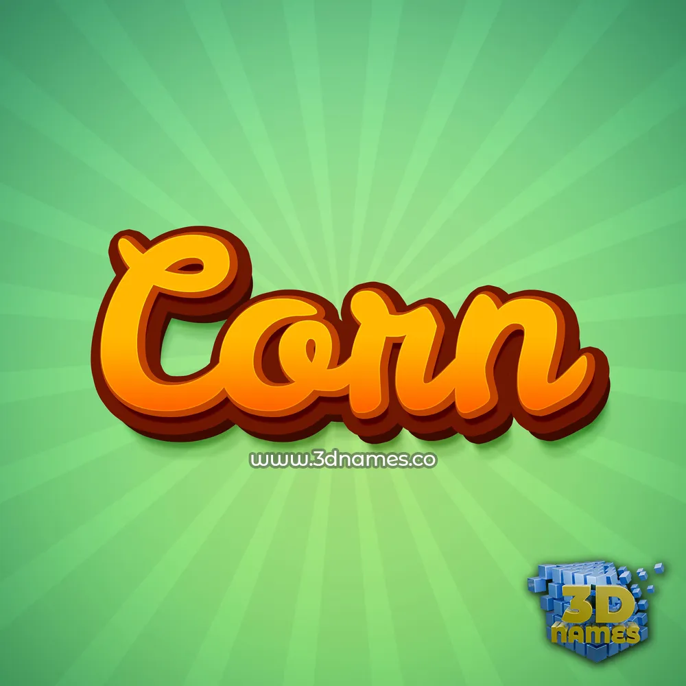 corn in Green Rays style - 3D name wallpaper