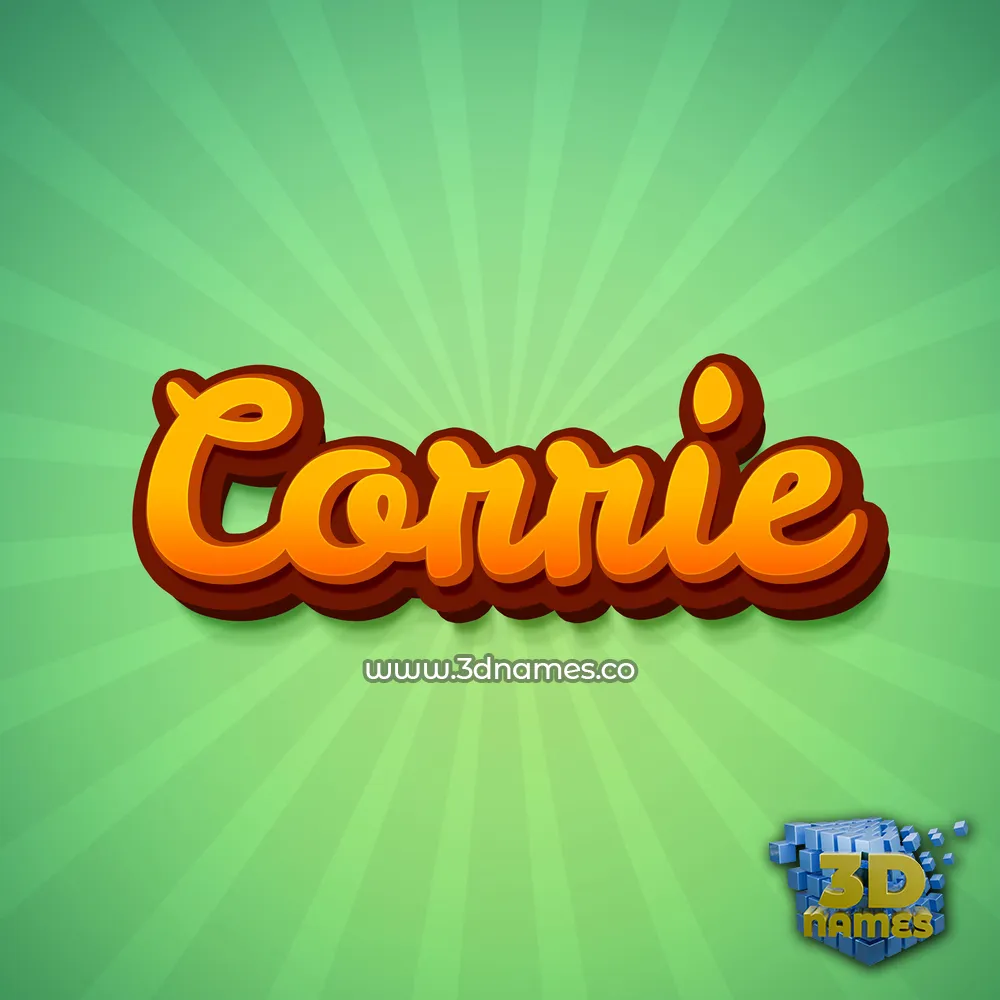 corrie in Green Rays style - 3D name wallpaper