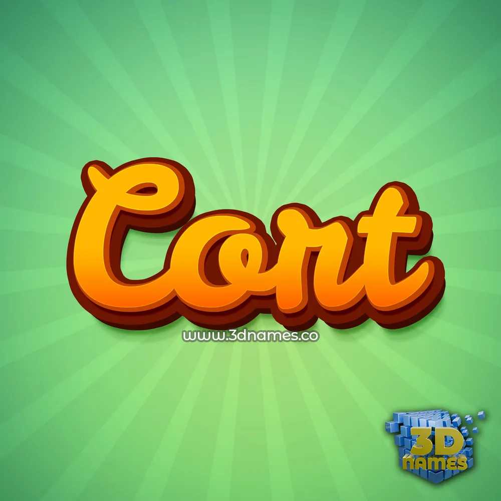 cort in Green Rays style - 3D name wallpaper