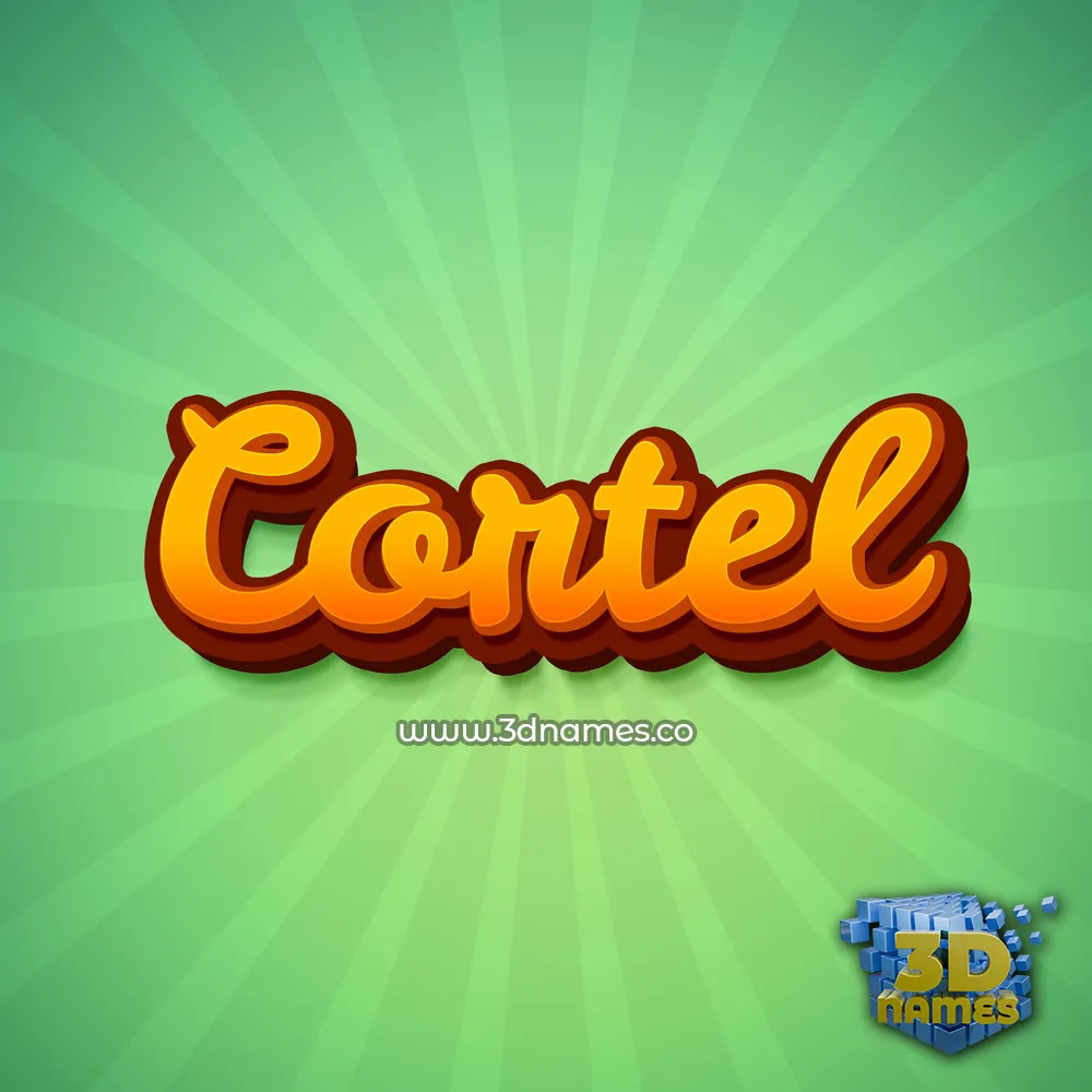 cortel in Green Rays style - 3D name wallpaper