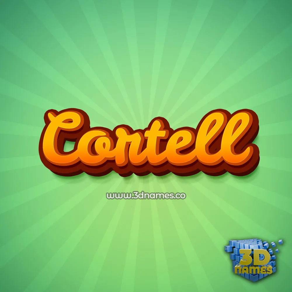cortell in Green Rays style - 3D name wallpaper