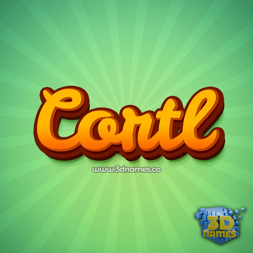 cortl in Green Rays style - 3D name wallpaper