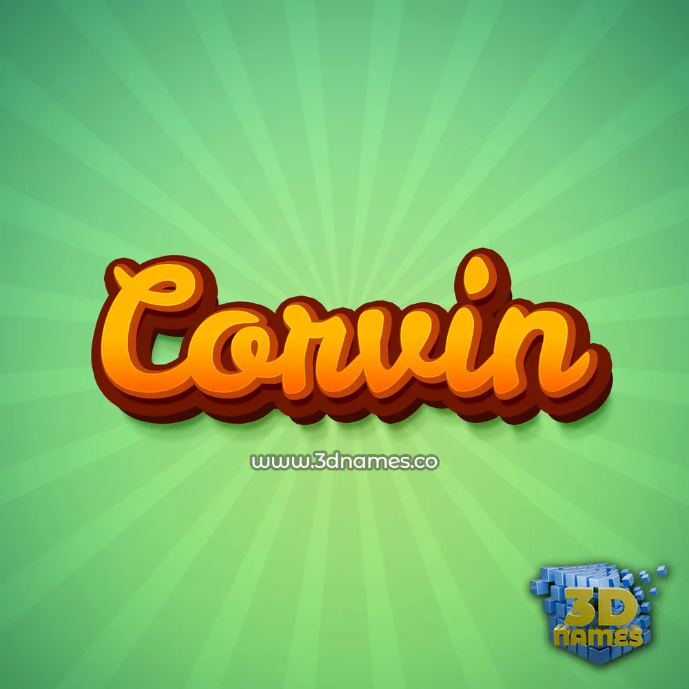 corvin in Green Rays style - 3D name wallpaper