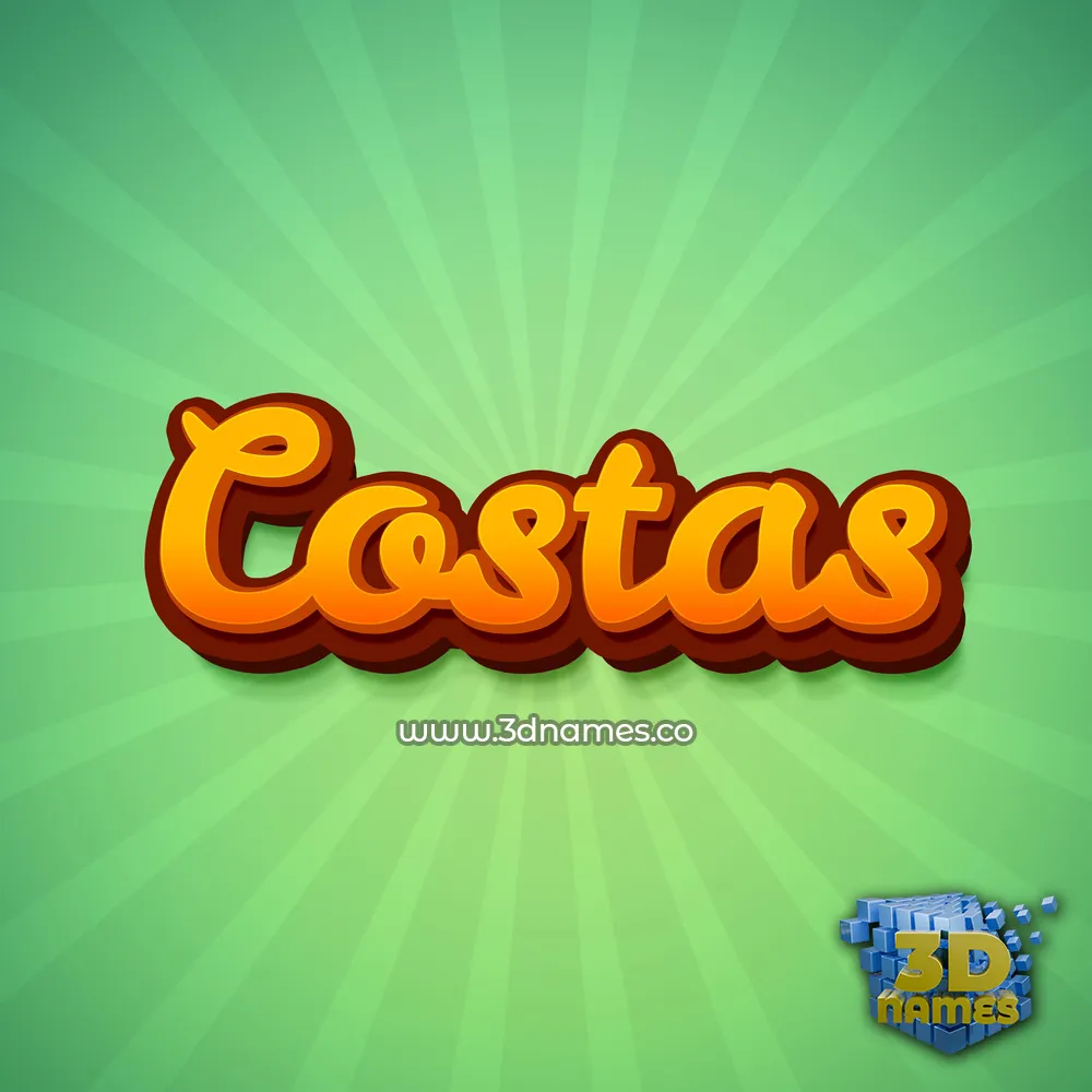 costas in Green Rays style - 3D name wallpaper