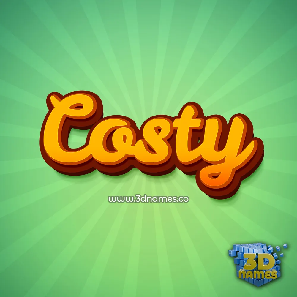 costy in Green Rays style - 3D name wallpaper