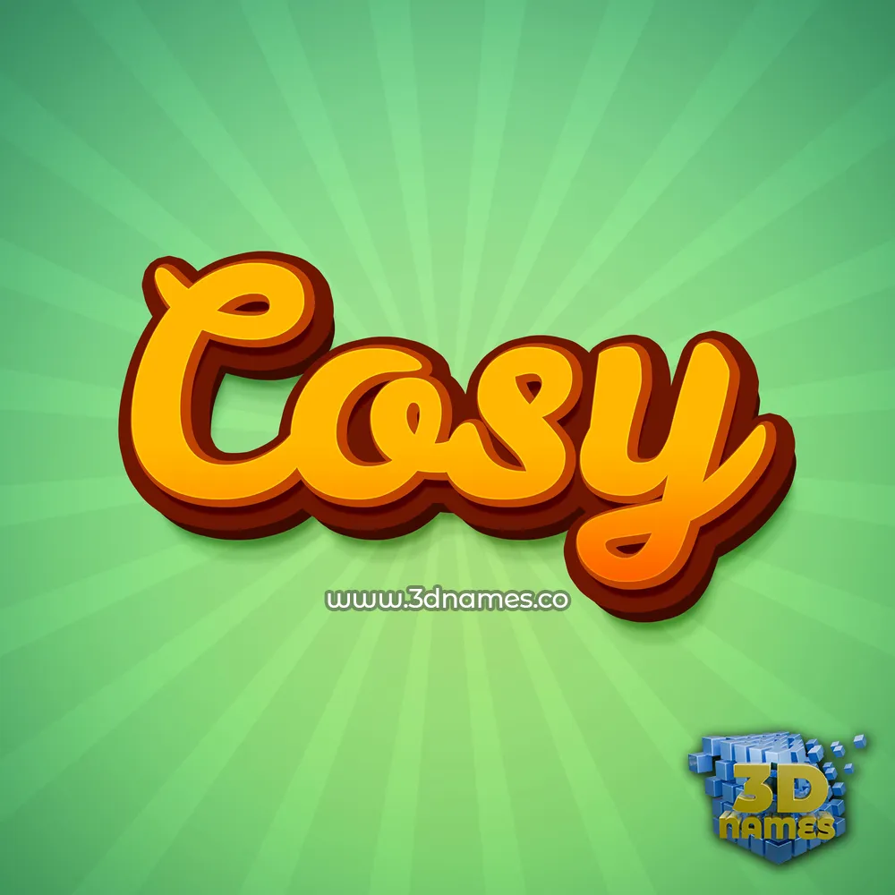 cosy in Green Rays style - 3D name wallpaper