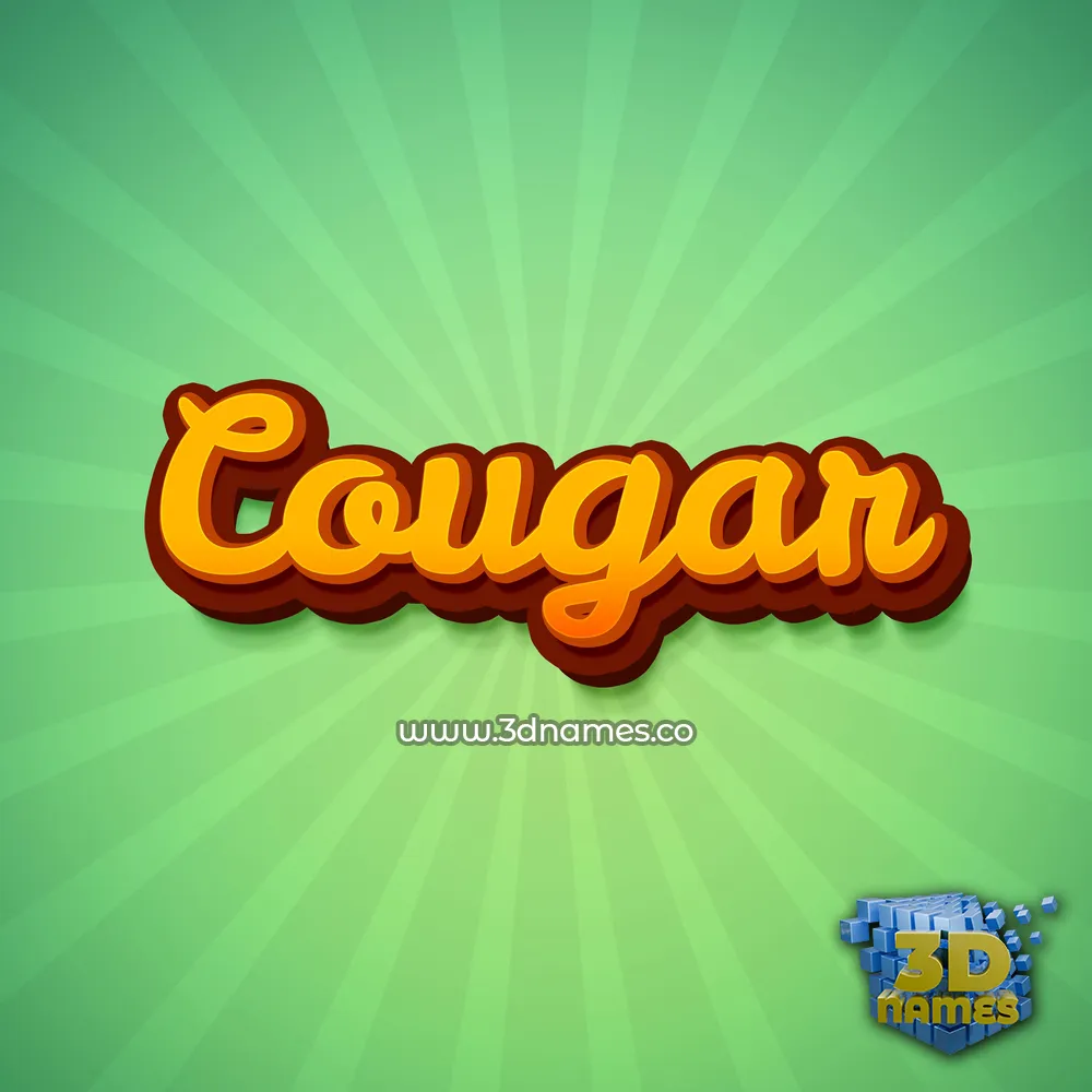 cougar in Green Rays style - 3D name wallpaper
