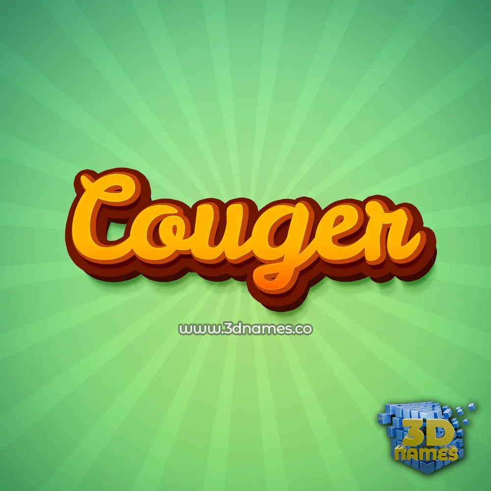 couger in Green Rays style - 3D name wallpaper
