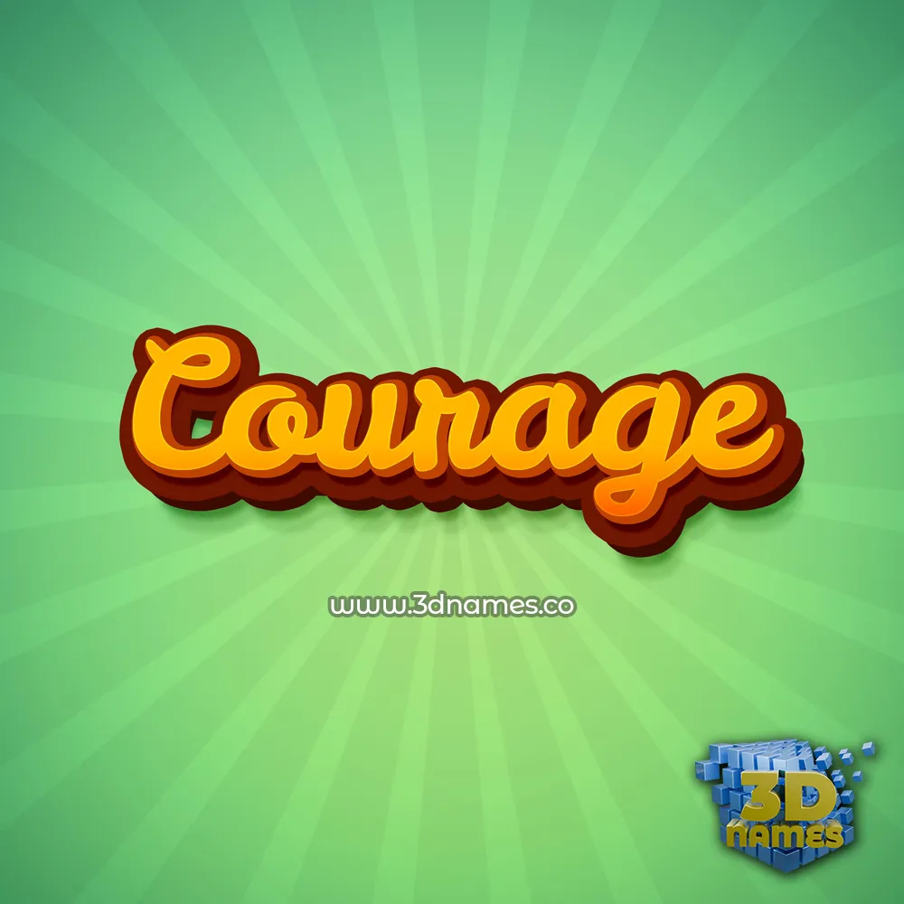 courage in Green Rays style - 3D name wallpaper
