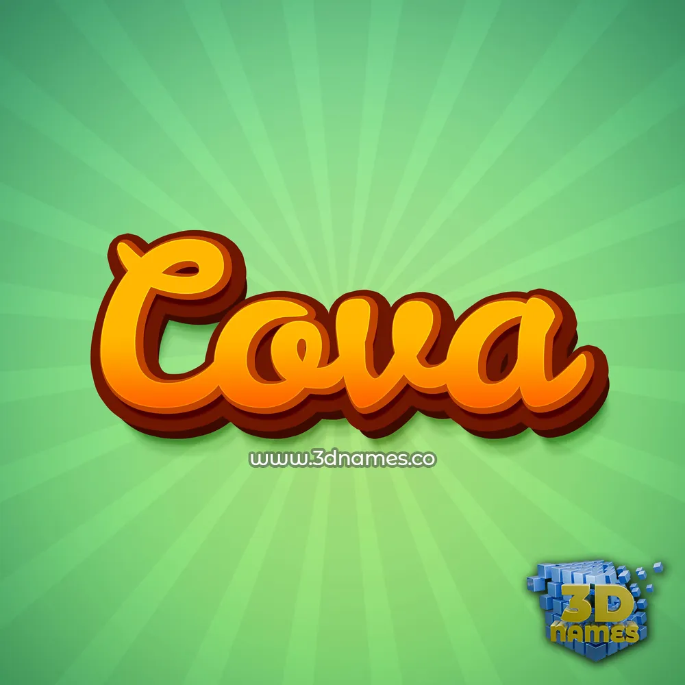 cova in Green Rays style - 3D name wallpaper