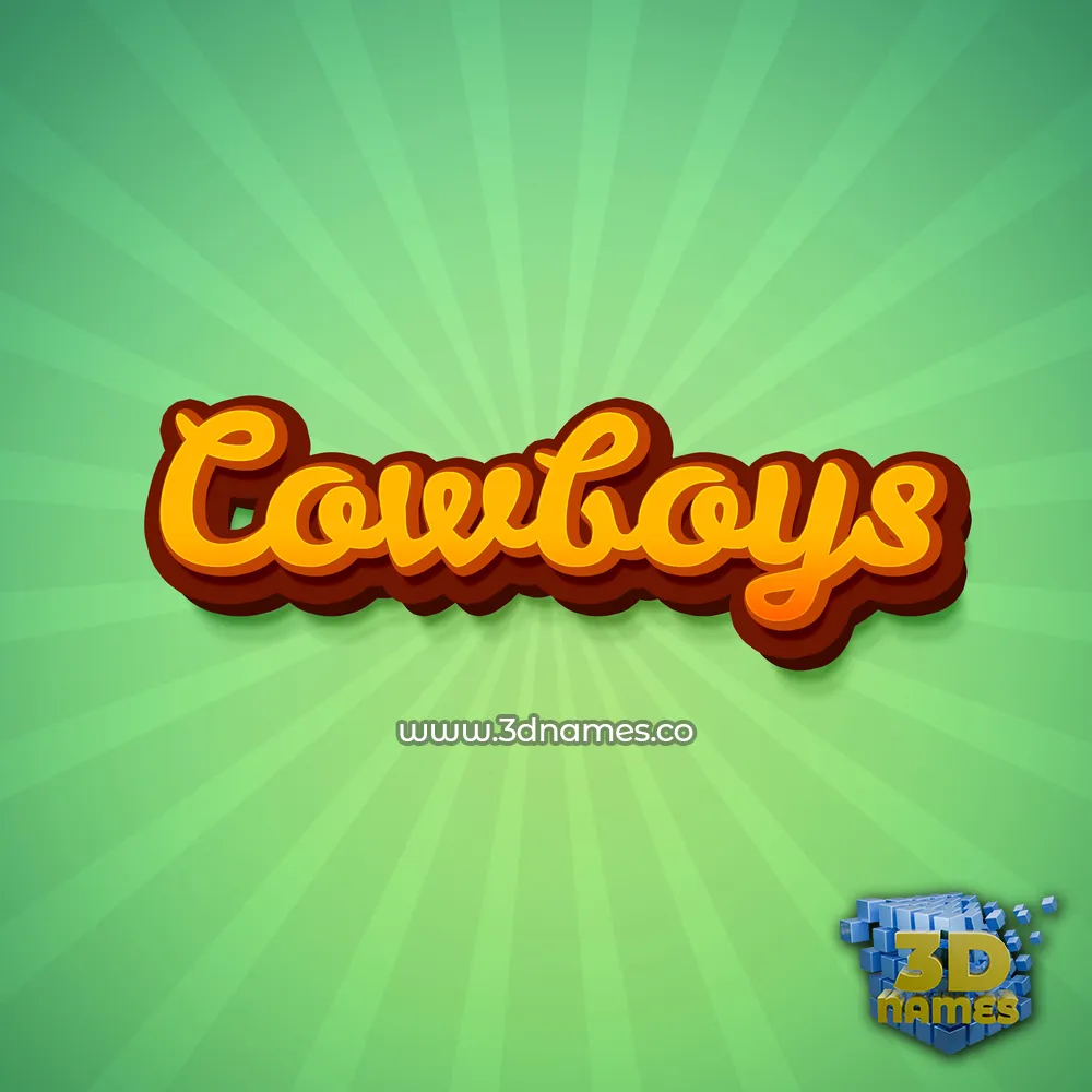 cowboys in Green Rays style - 3D name wallpaper