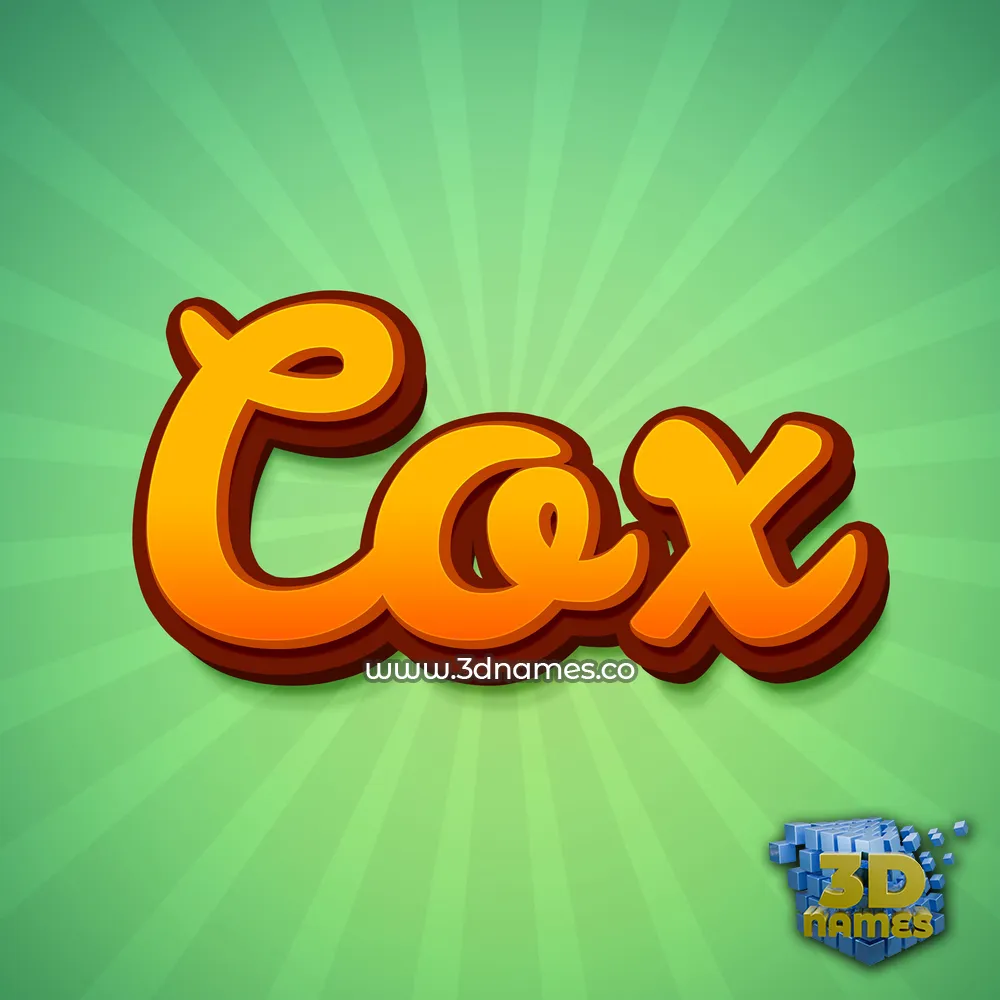 cox in Green Rays style - 3D name wallpaper