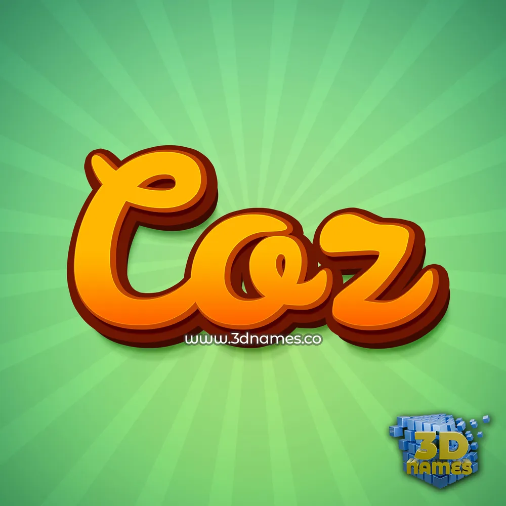 coz in Green Rays style - 3D name wallpaper