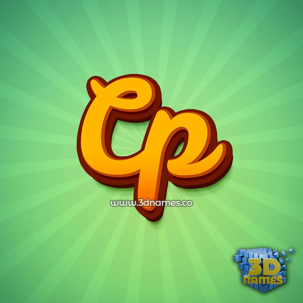 cp in Green Rays style - 3D name wallpaper