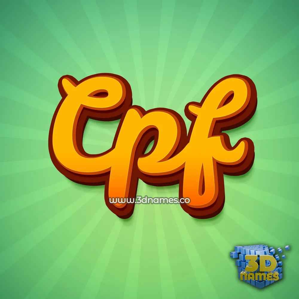cpf in Green Rays style - 3D name wallpaper