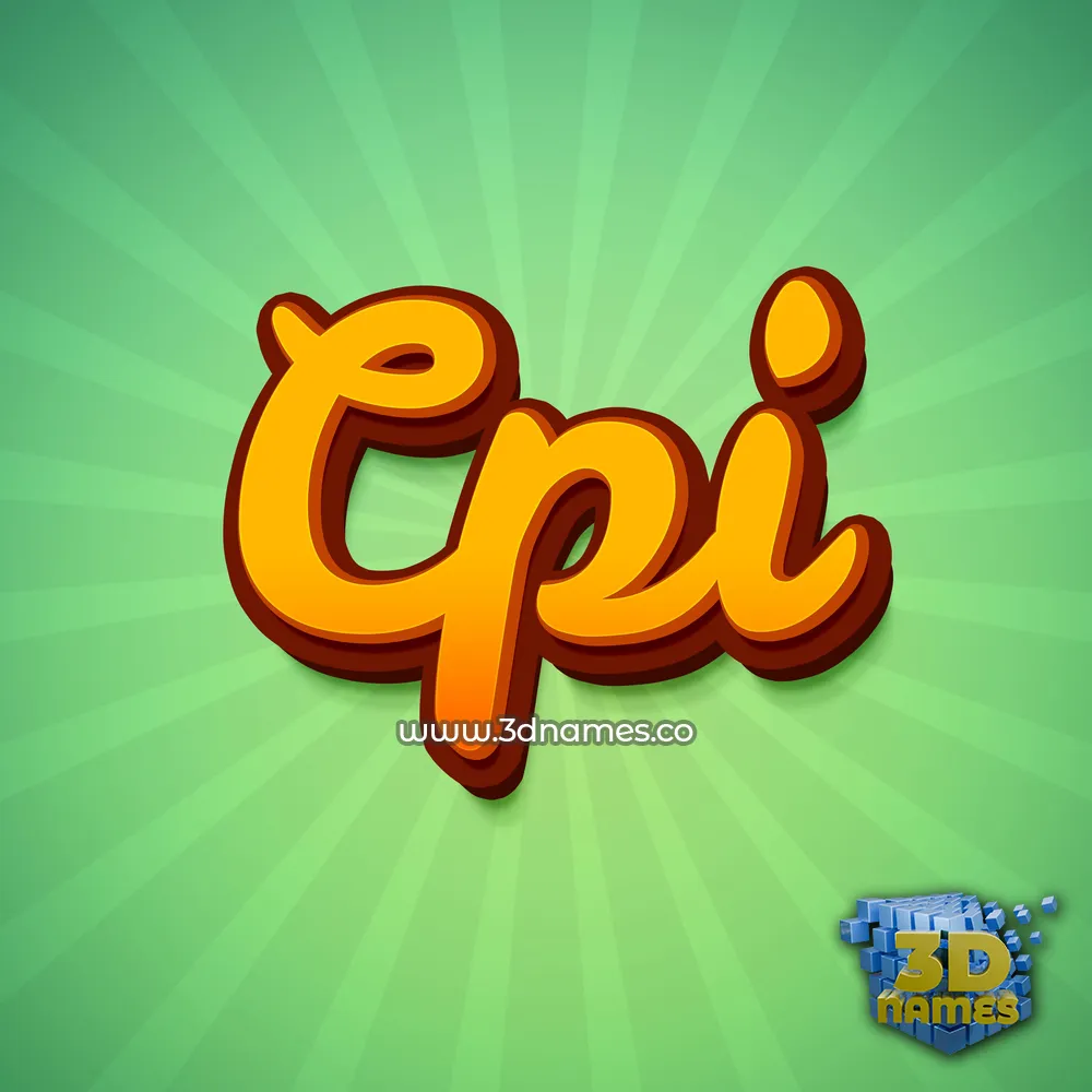 cpi in Green Rays style - 3D name wallpaper