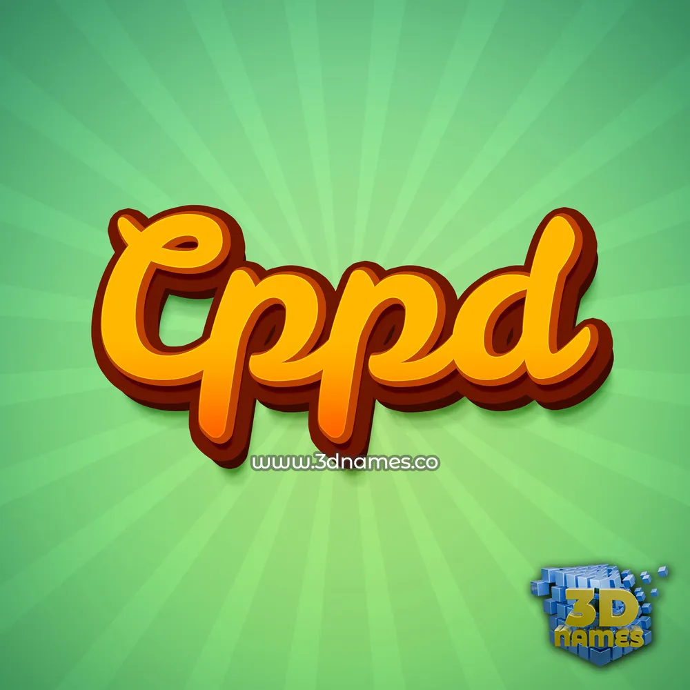 cppd in Green Rays style - 3D name wallpaper
