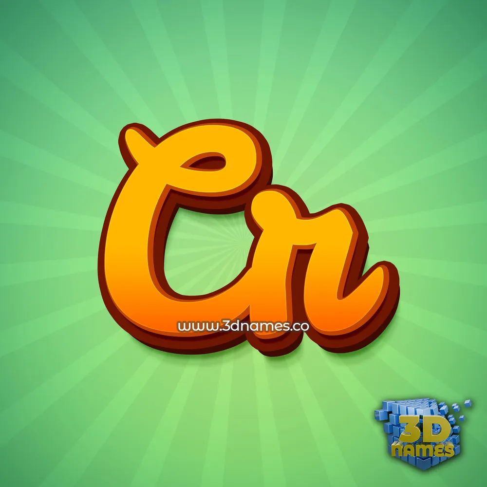 cr in Green Rays style - 3D name wallpaper