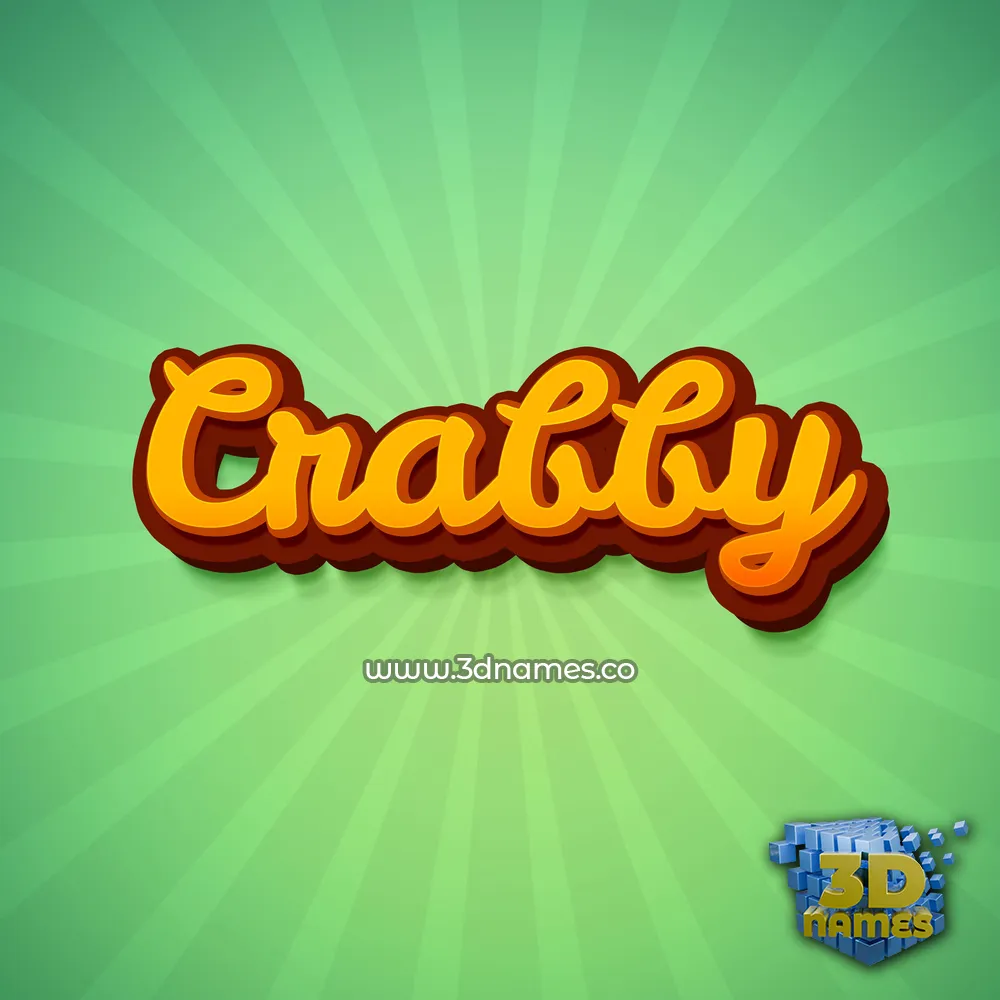 crabby in Green Rays style - 3D name wallpaper