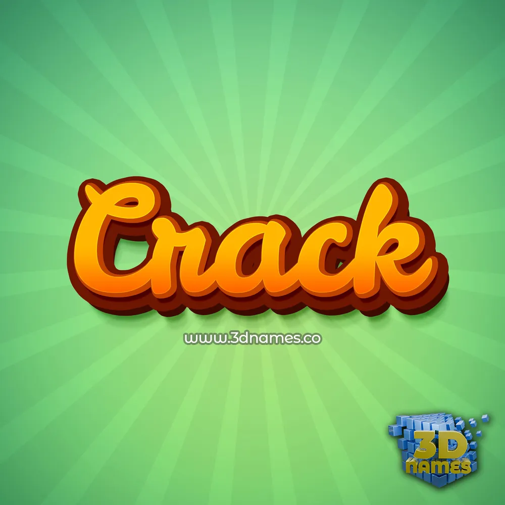 crack in Green Rays style - 3D name wallpaper