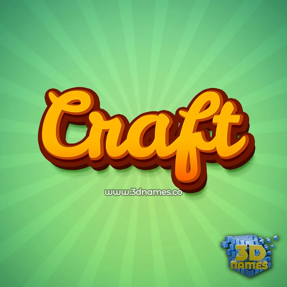 craft in Green Rays style - 3D name wallpaper