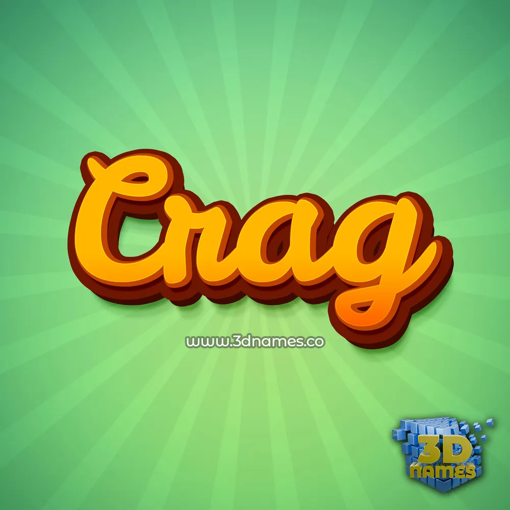 crag in Green Rays style - 3D name wallpaper