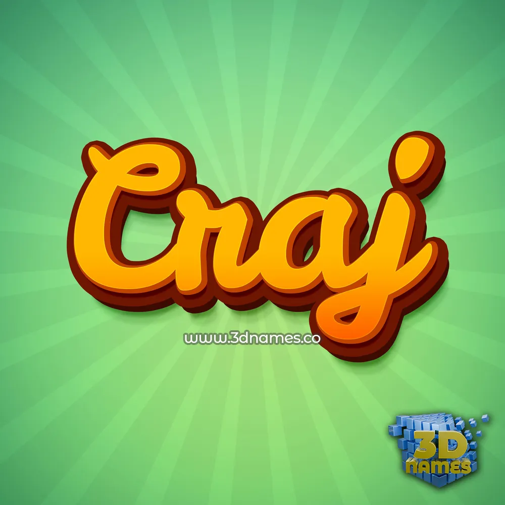 craj in Green Rays style - 3D name wallpaper