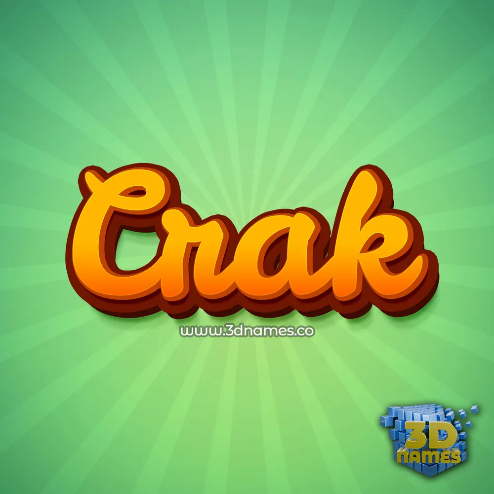 crak in Green Rays style - 3D name wallpaper