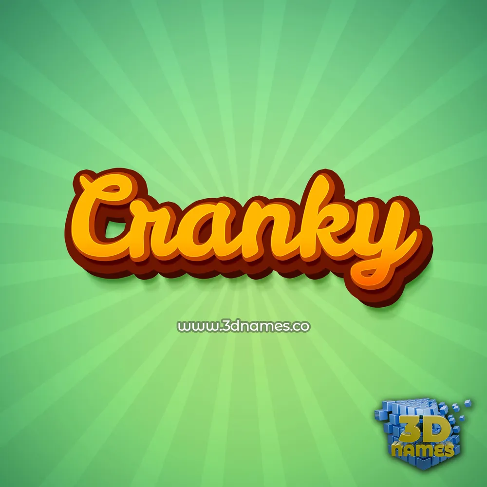 cranky in Green Rays style - 3D name wallpaper