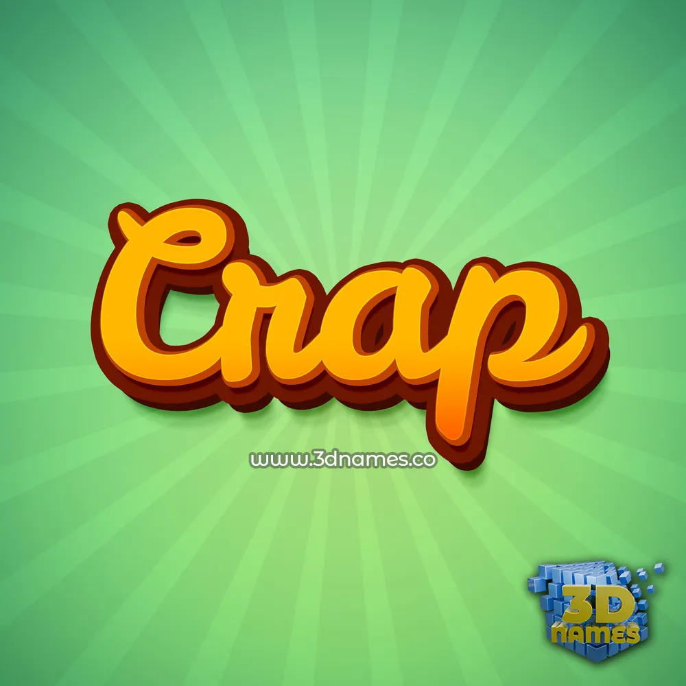 crap in Green Rays style - 3D name wallpaper