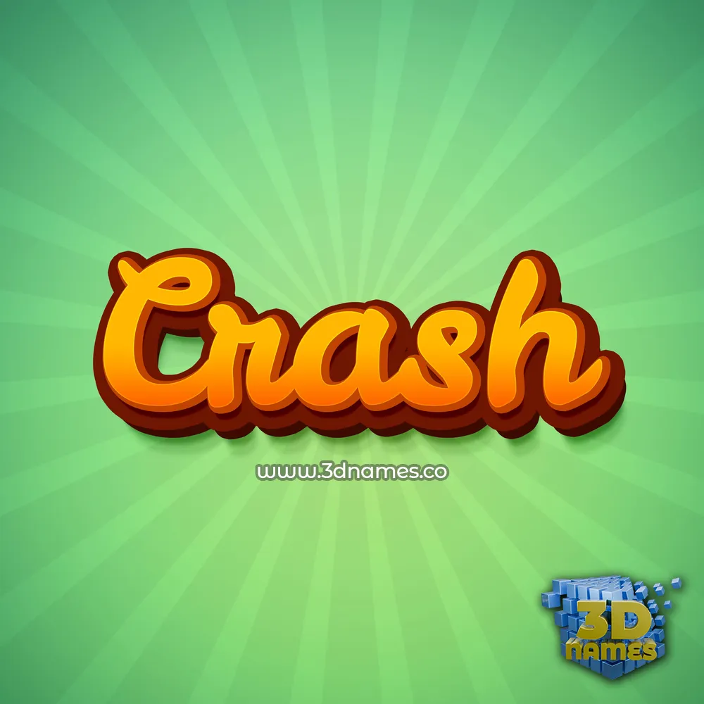 crash in Green Rays style - 3D name wallpaper