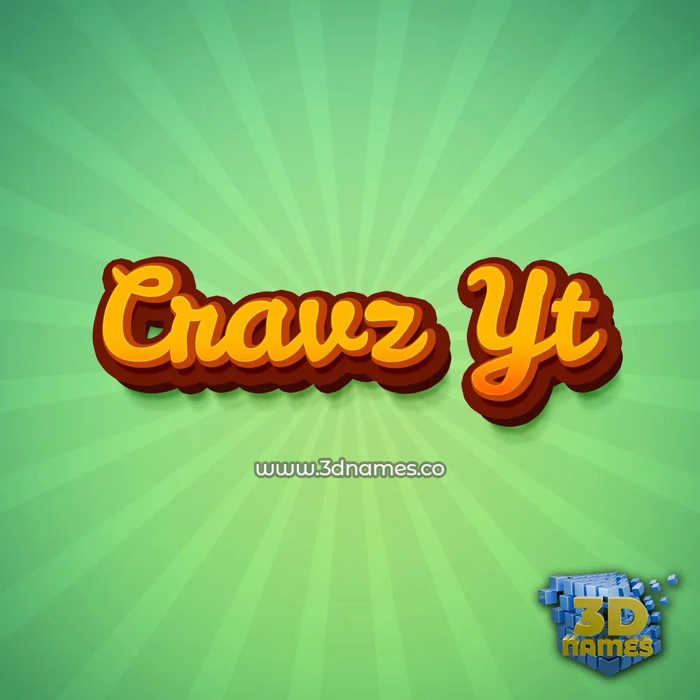 cravz yt in Green Rays style - 3D name wallpaper