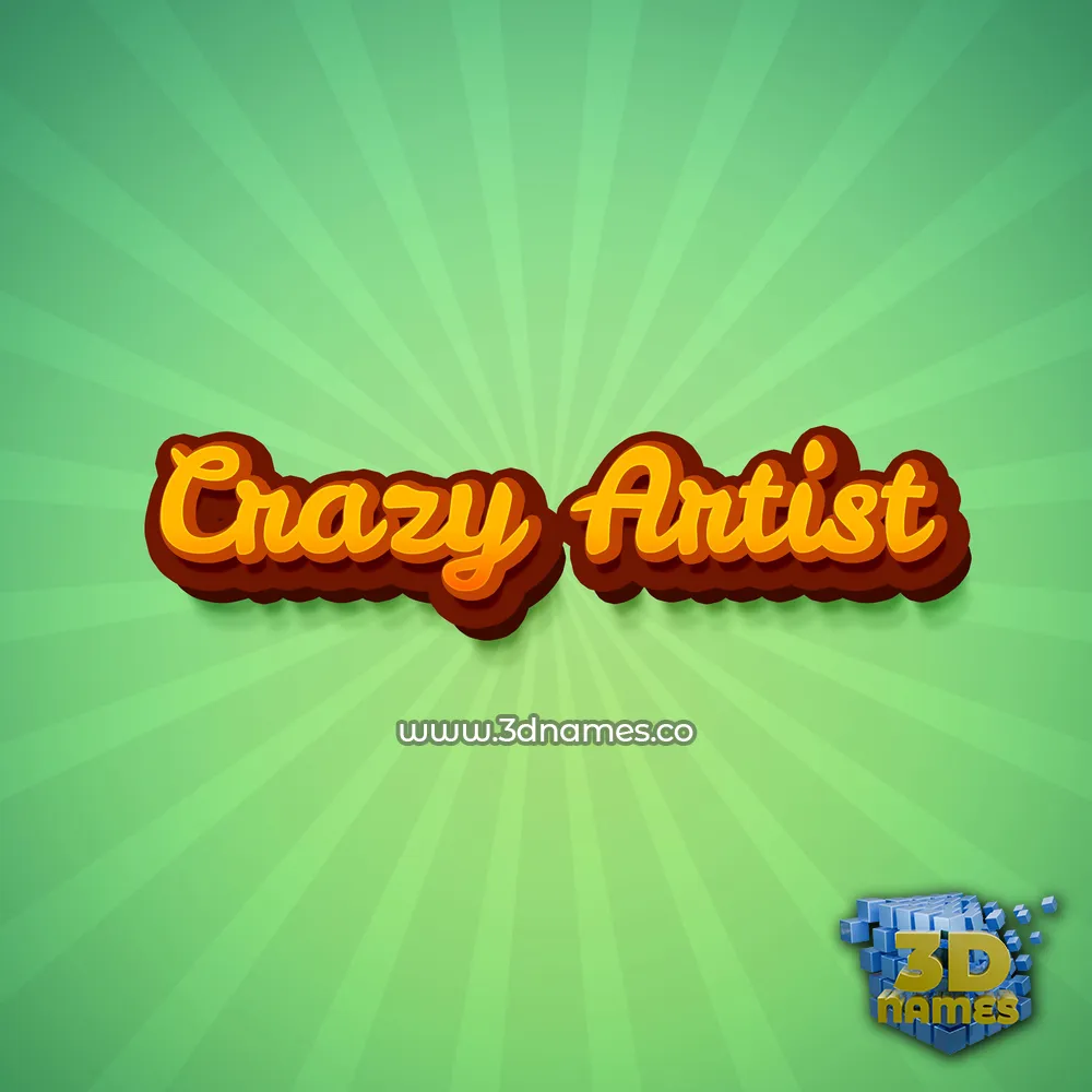 crazy artist in Green Rays style - 3D name wallpaper