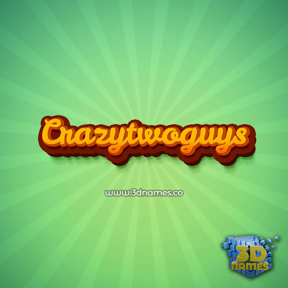 crazytwoguys in Green Rays style - 3D name wallpaper