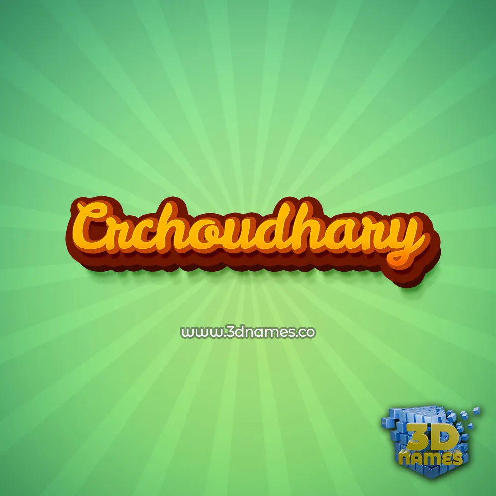 crchoudhary in Green Rays style - 3D name wallpaper
