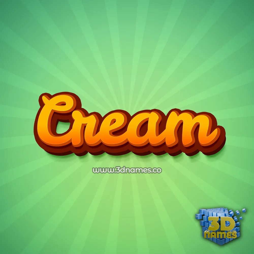 cream in Green Rays style - 3D name wallpaper