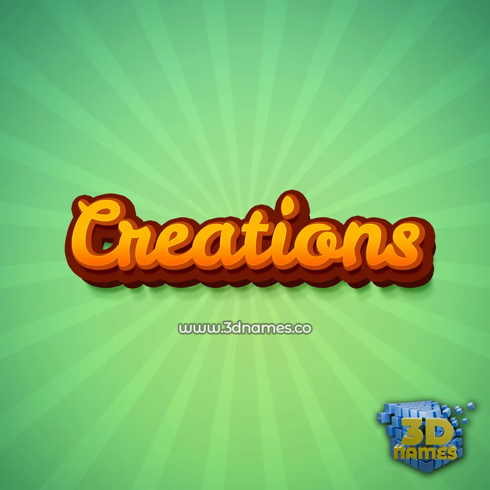 creations in Green Rays style - 3D name wallpaper