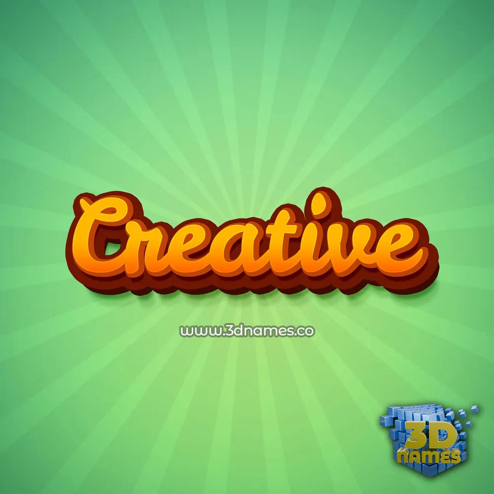 creative in Green Rays style - 3D name wallpaper