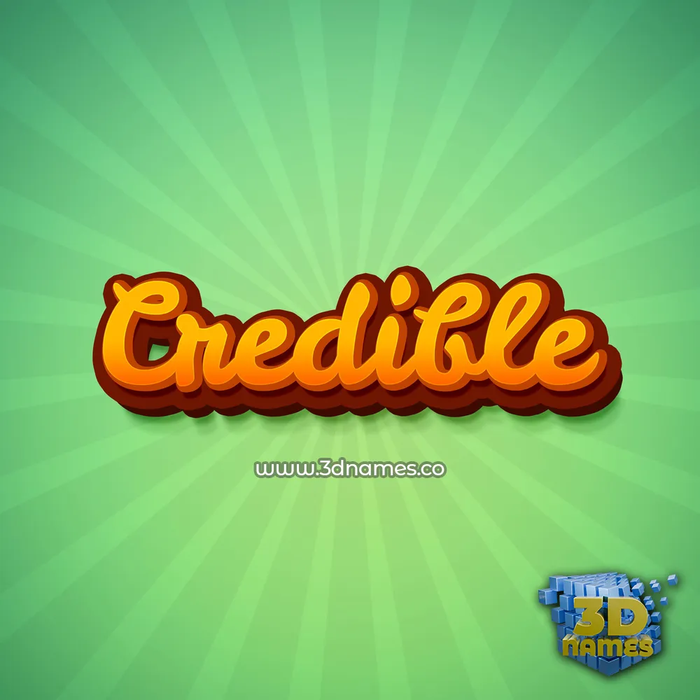 credible in Green Rays style - 3D name wallpaper