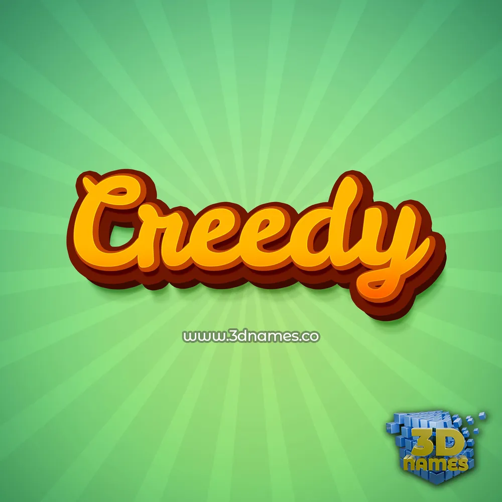 creedy in Green Rays style - 3D name wallpaper