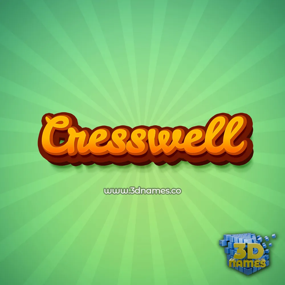 cresswell in Green Rays style - 3D name wallpaper