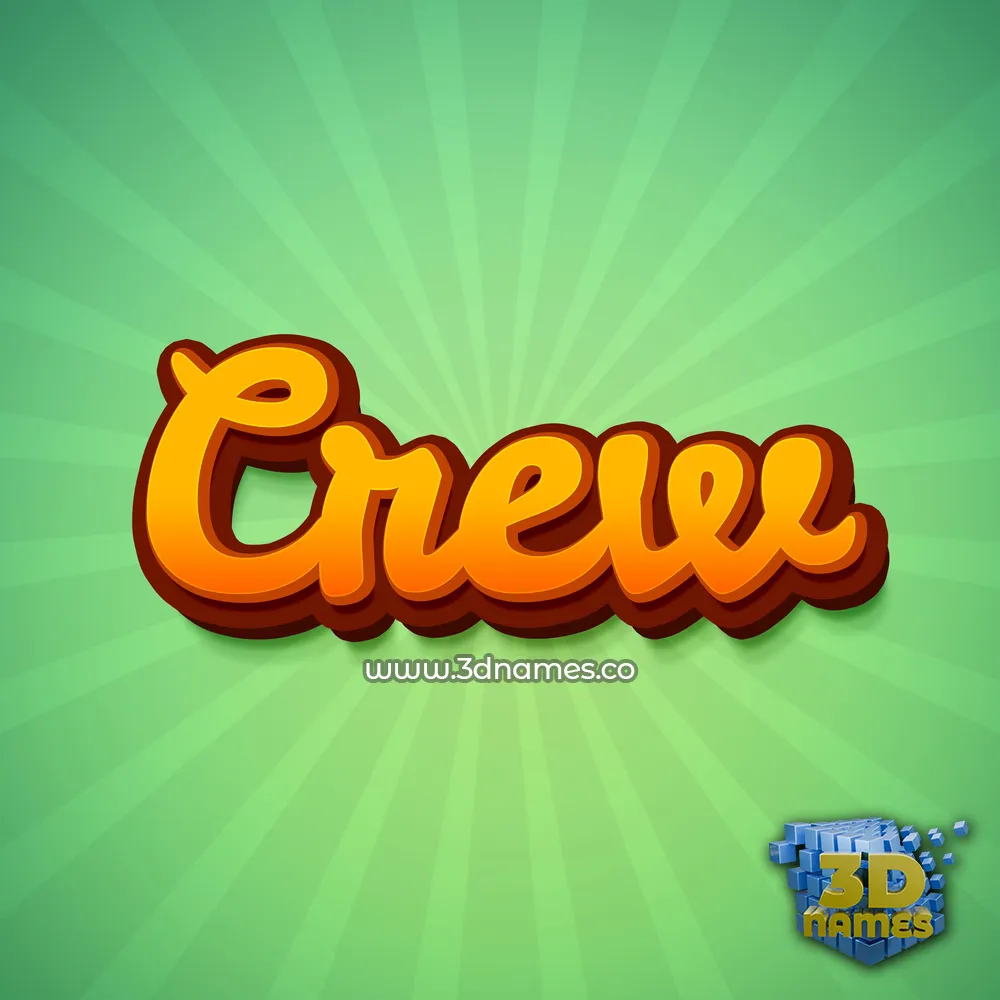 crew in Green Rays style - 3D name wallpaper