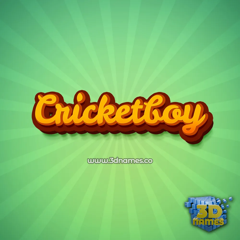cricketboy in Green Rays style - 3D name wallpaper