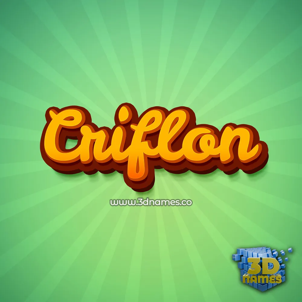 criflon in Green Rays style - 3D name wallpaper