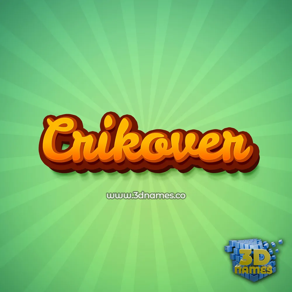 crikover in Green Rays style - 3D name wallpaper