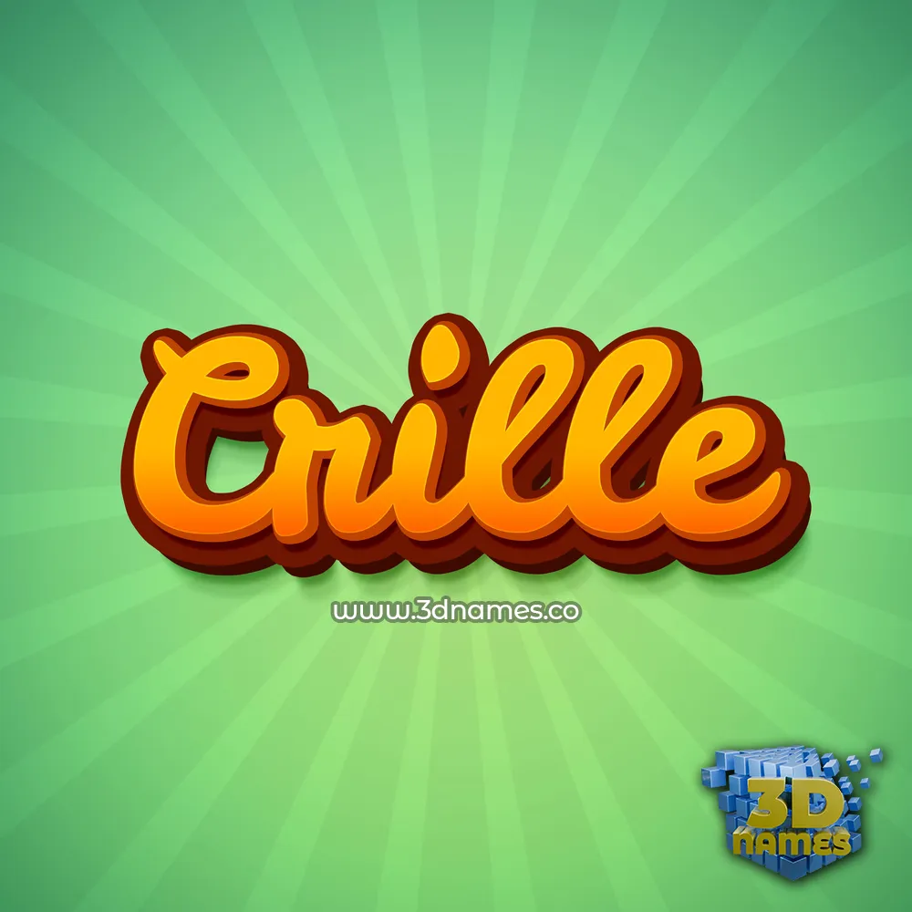 crille in Green Rays style - 3D name wallpaper