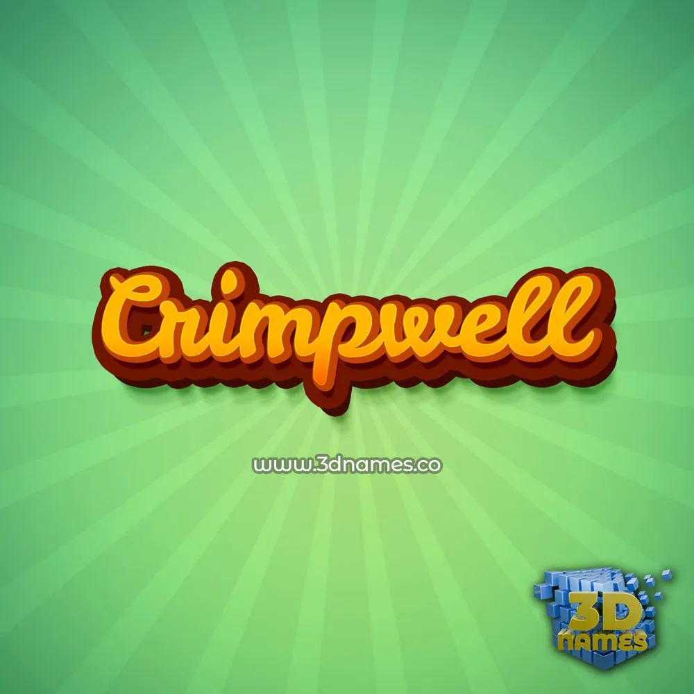 crimpwell in Green Rays style - 3D name wallpaper